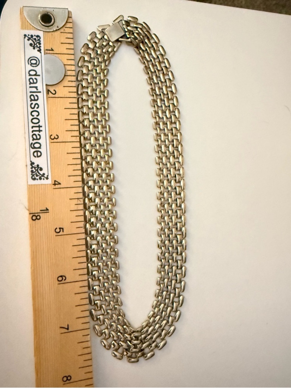 Vintage Gold Tone Collar Necklace | Wide Collar Bold Gold Statement Layered Link - Picture 6 of 6